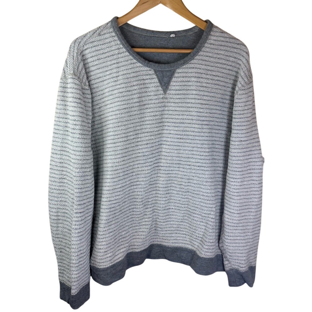 Rails Heston Sweater Mens Reversible XXL Gray Melange Pullover Outdoor 2‎ in 1